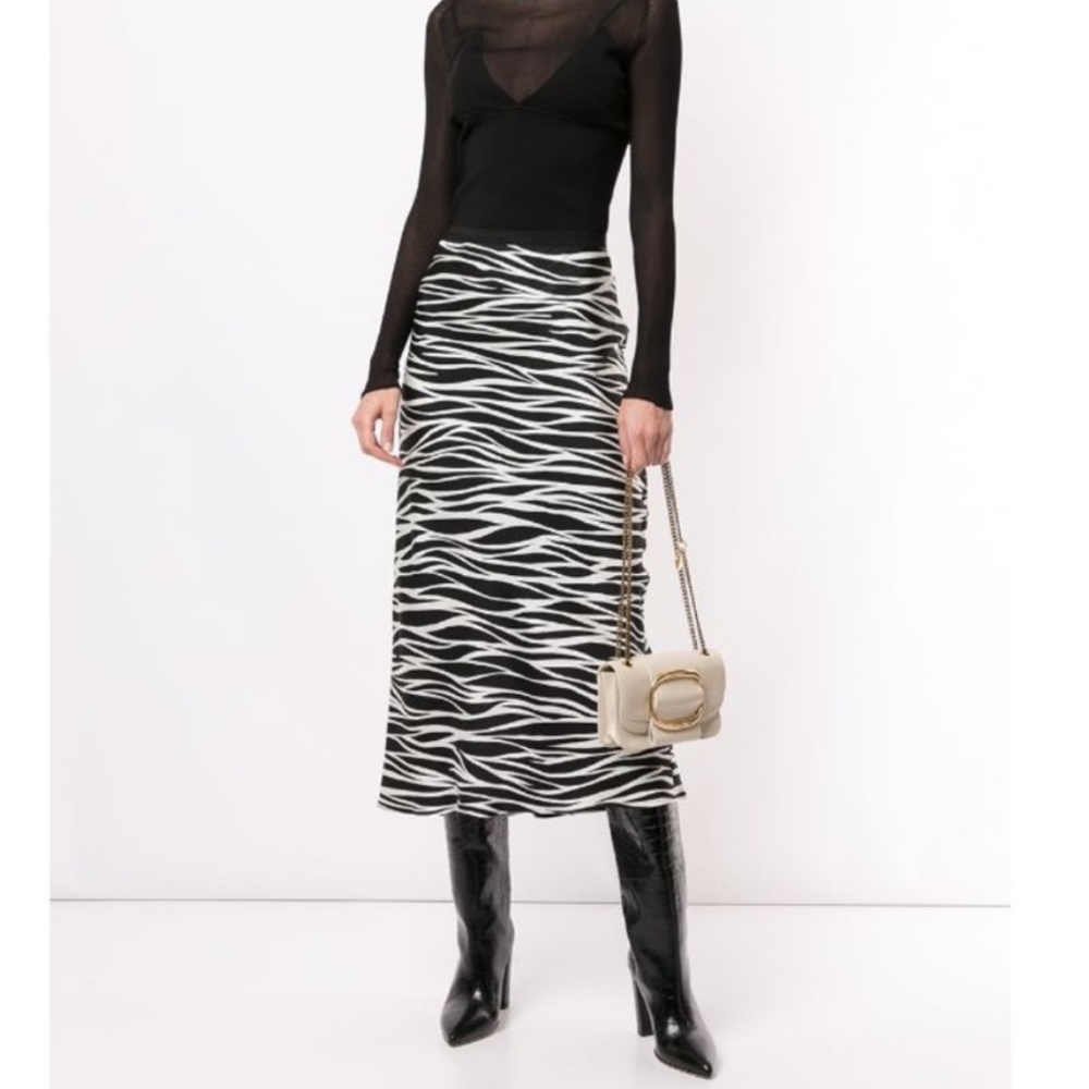 Anine Bing Bar 100% Silk Zebra Skirt